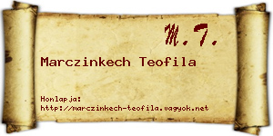 Marczinkech Teofila névjegykártya